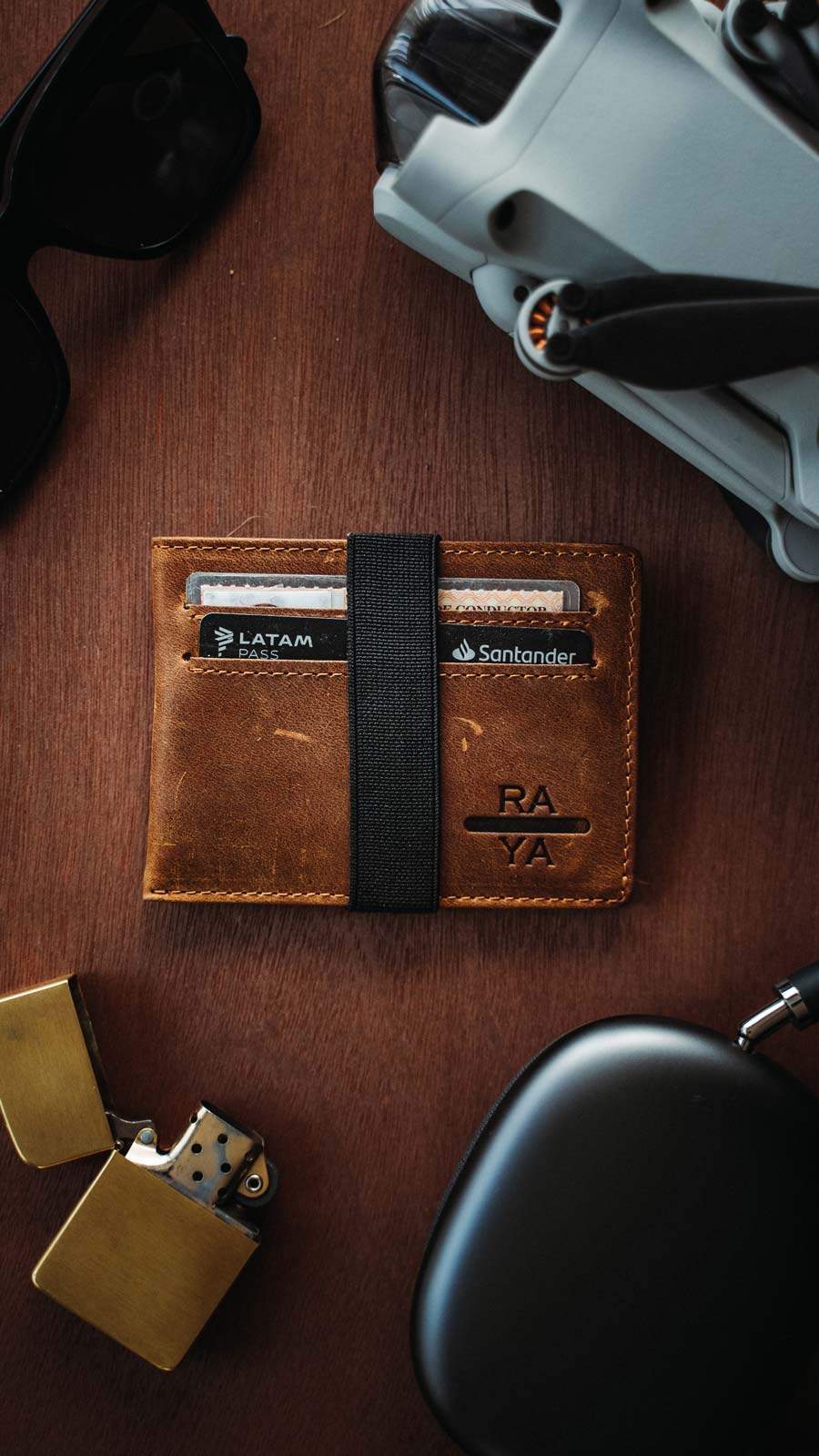 Billetera de cuero Raya