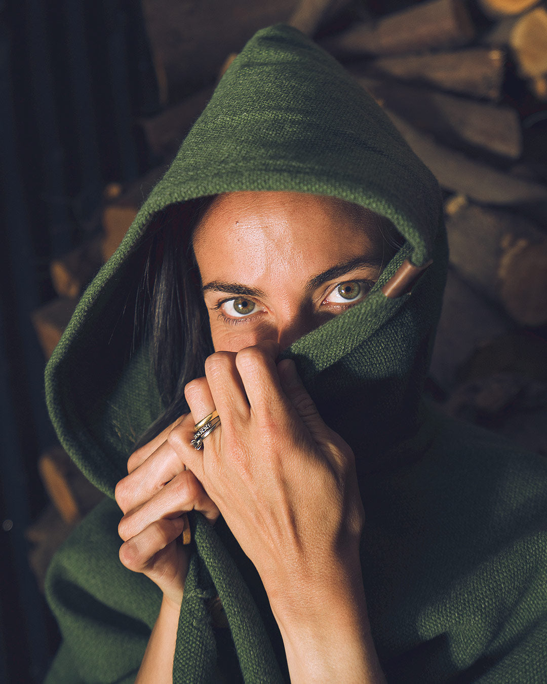 Poncho Verde + Strap anteojos de regalo